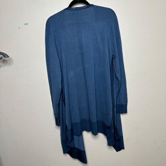Chico's Woman's Open Drape Front Cardigan Size XL Blue Light Weight Soft - Picture 9 of 10